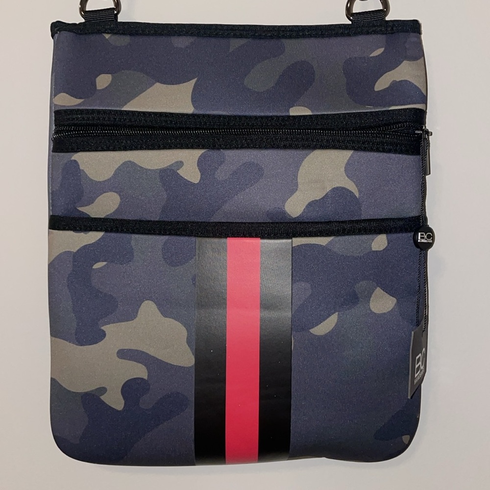 BC Handbags Camouflage w/ Red & Black stripe Shoulder/Crossbody Bag